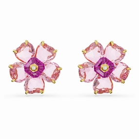 Swarovski Florere Stud Earrings Flower, Pink Party Moment Glam Vibe