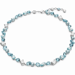 Swarovski Gema Necklace, Blue Glistening Piece Night Feature