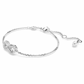 Luxurious Finish Flawless Sparkle Swarovski Hyperbola bracelet Infinity, White, Rhodium plated