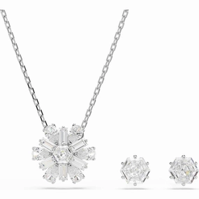 Swarovski Idyllia Snowflake Necklace & Earrings Set Winter Accent Vibrant Look