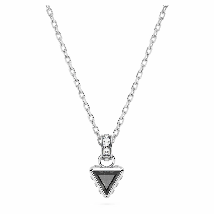 Swarovski Stilla pendant Triangle cut, Gray, Rhodium plated Custom pieces everyday elegance
