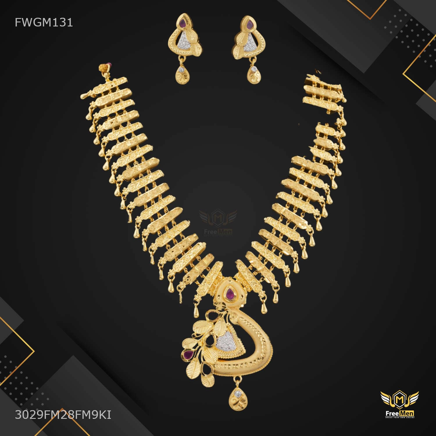 Exclusive Appeal Symbolizing royal Necklace Set and Earing for women - FWGM131