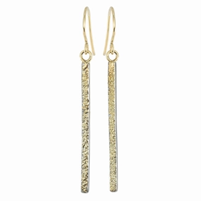Elegant Embellishments Terra Bar Stick Earrings - 22k/18k Gold, Oxidized Silver