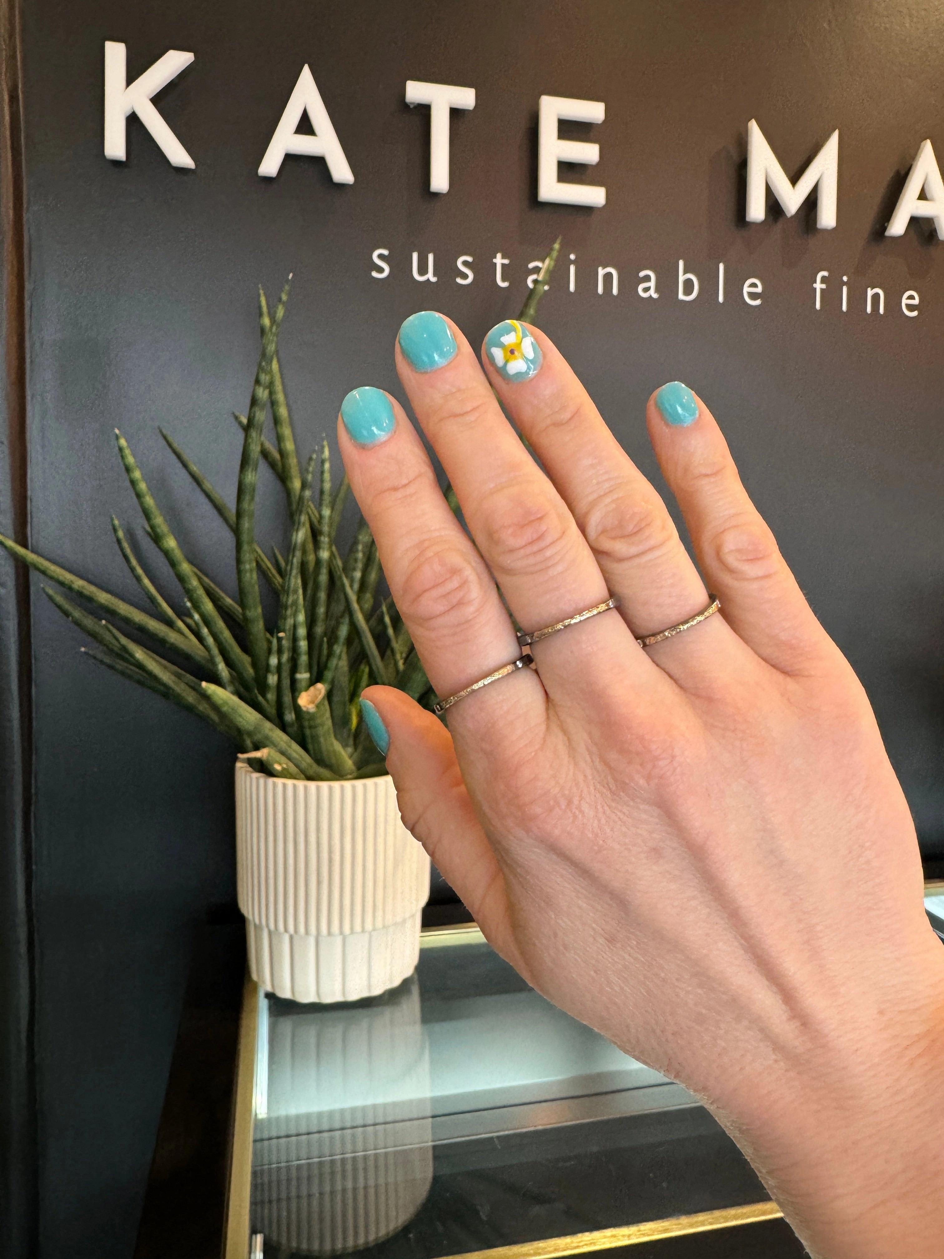 The Jane Stack Rings - 18k Gold, Oxidized Silver   Diamonds Refined Touch Daily Gift