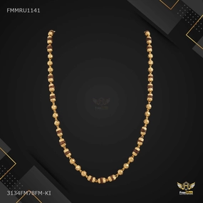 Graceful Vibe Gloss Layer Three by Three Designer Golden Rudraksha mala - FMMRU1141