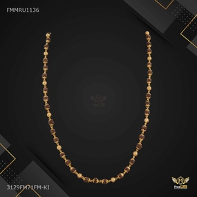 Three by Three with Golden Rudraksha mala - FMMRU1136 Captivating Style Signature Flair