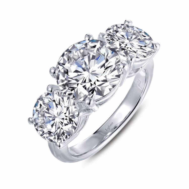 Refined Accessory Gloss Layer Three-Stone Engagement Ring
