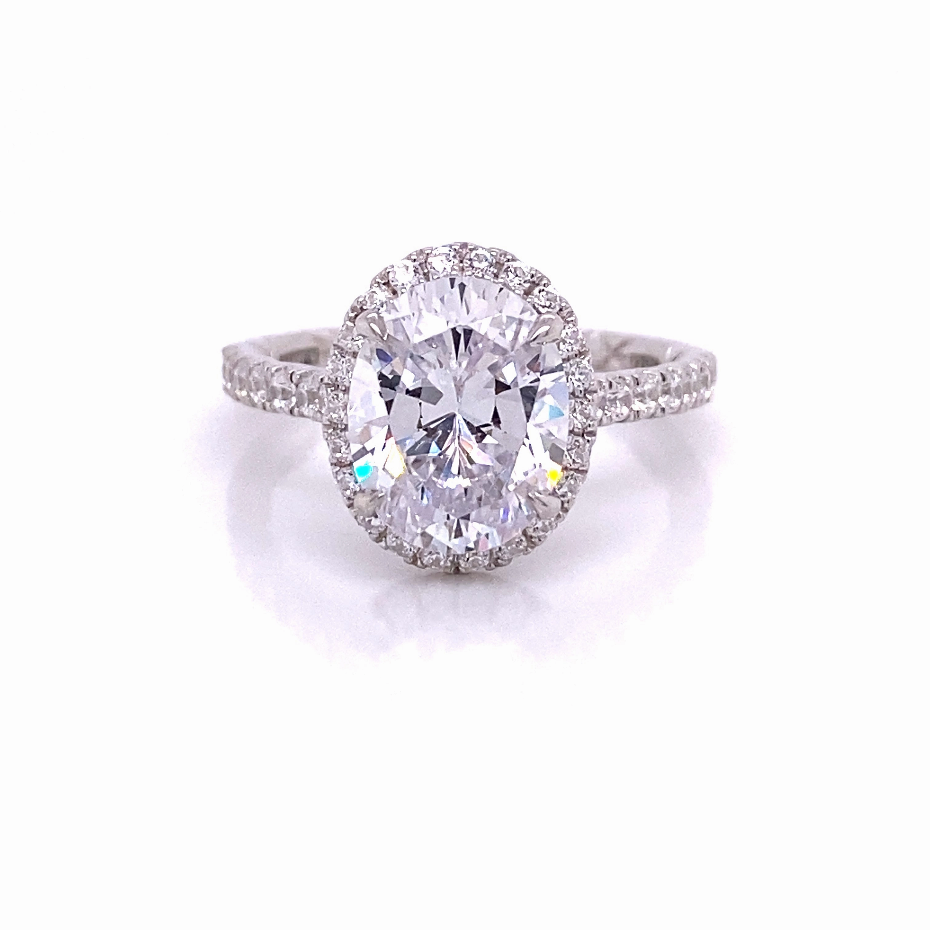 A. JAFFE Oval Center Diamond Engagement Ring Setting in 14K White Gold (.42ctw) Wonderful Piece
