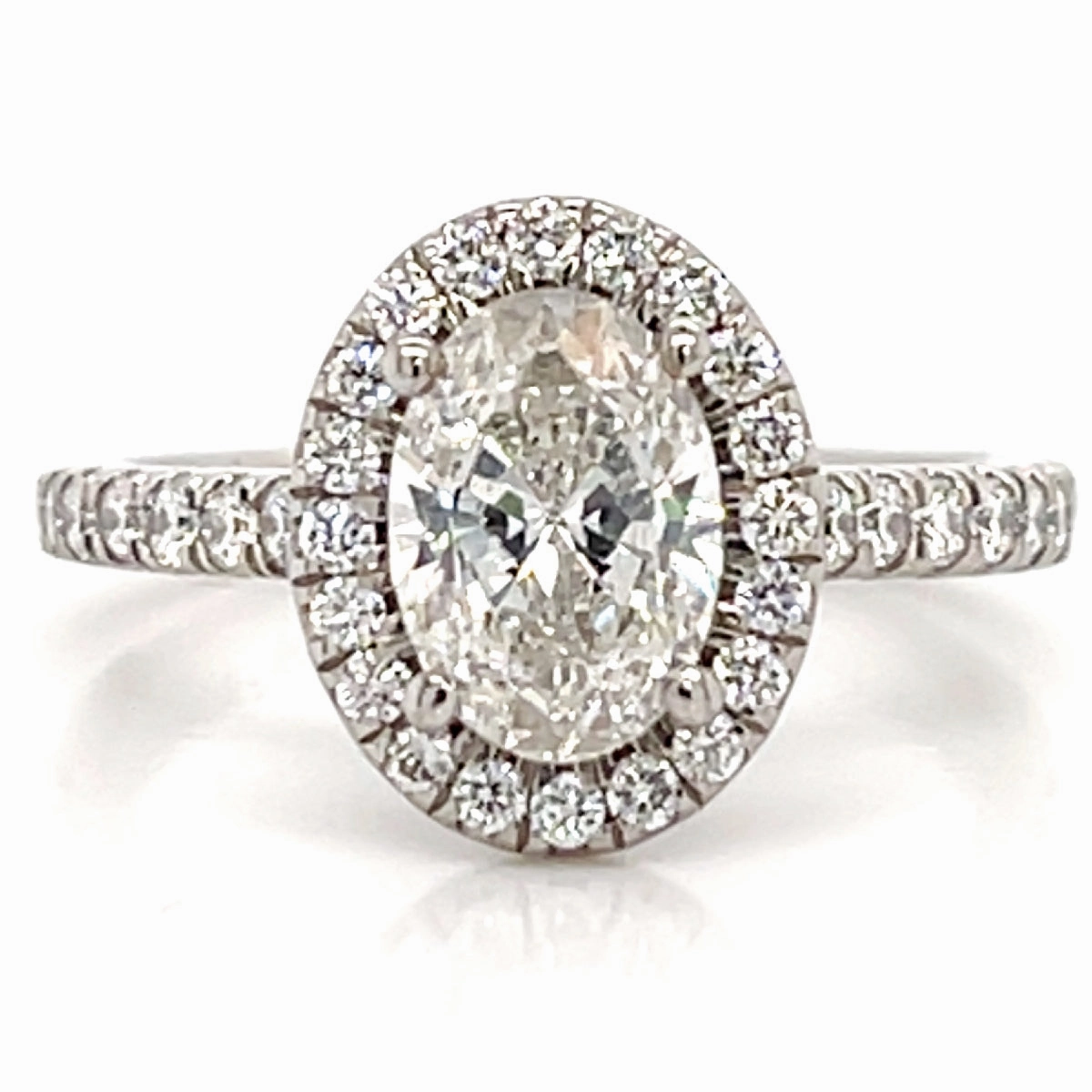 Bremer Jewelry Oval Halo Diamond Engagement Ring in 14K White Gold (1.60ctw) Elegant Gift