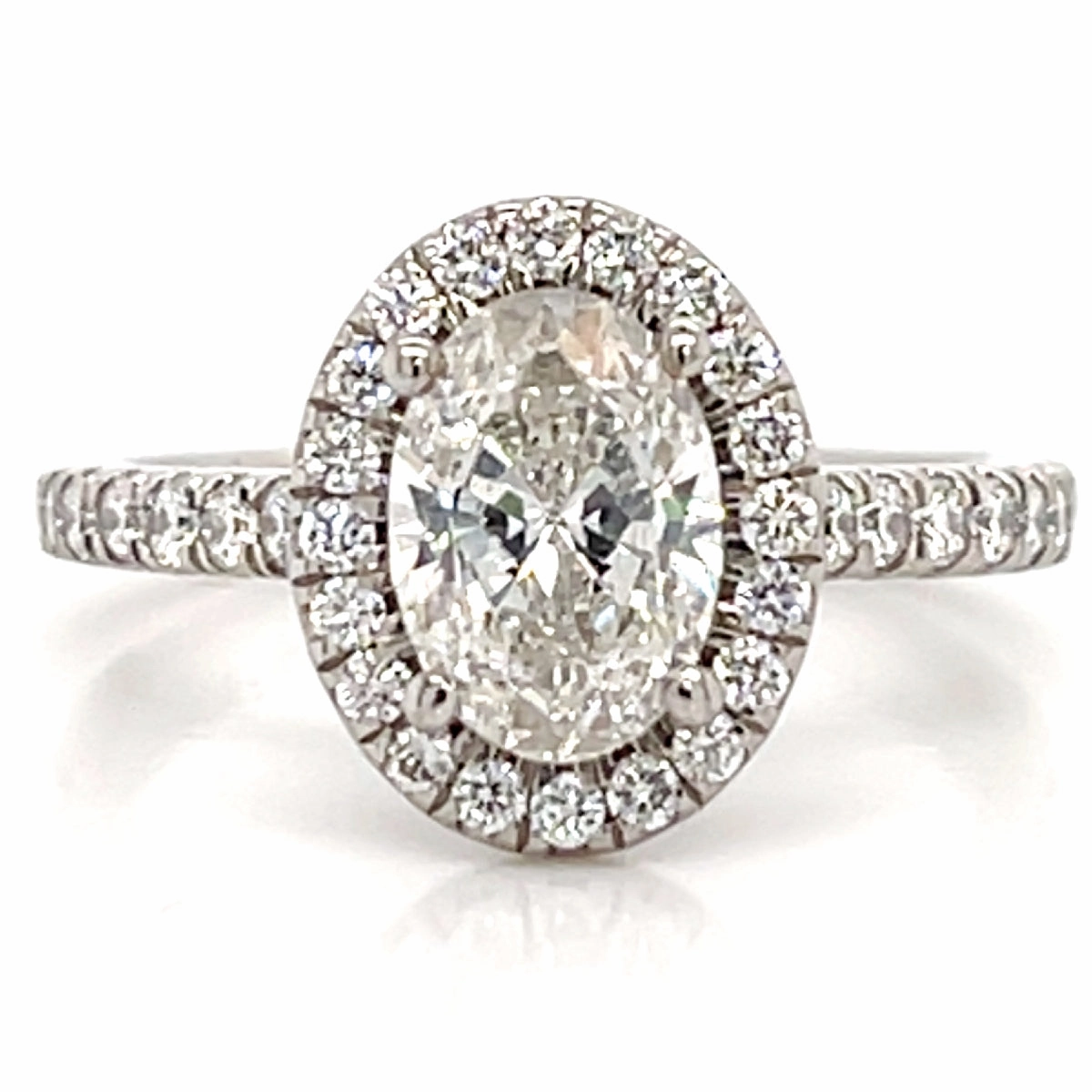 Bremer Jewelry Oval Halo Diamond Engagement Ring in 14K White Gold (1.60ctw) Romantic Decoration