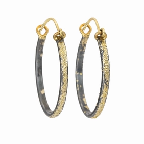 Creative Edge Chelsea Hoops - Small - 22k/18k Gold   Oxidized Silver