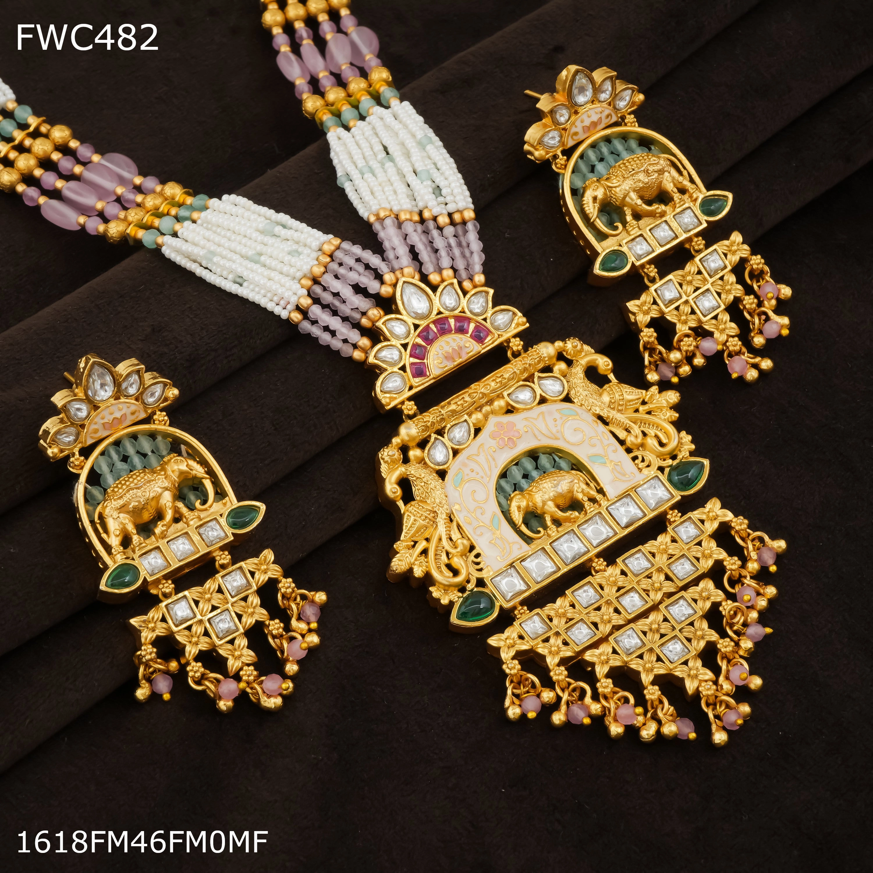 Freemen Elephant Handmade antique with earring for women long set - FWC482 Bright Shine