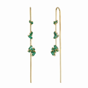 Everyday Glow Luxe Emerald Threaders - 18k Gold