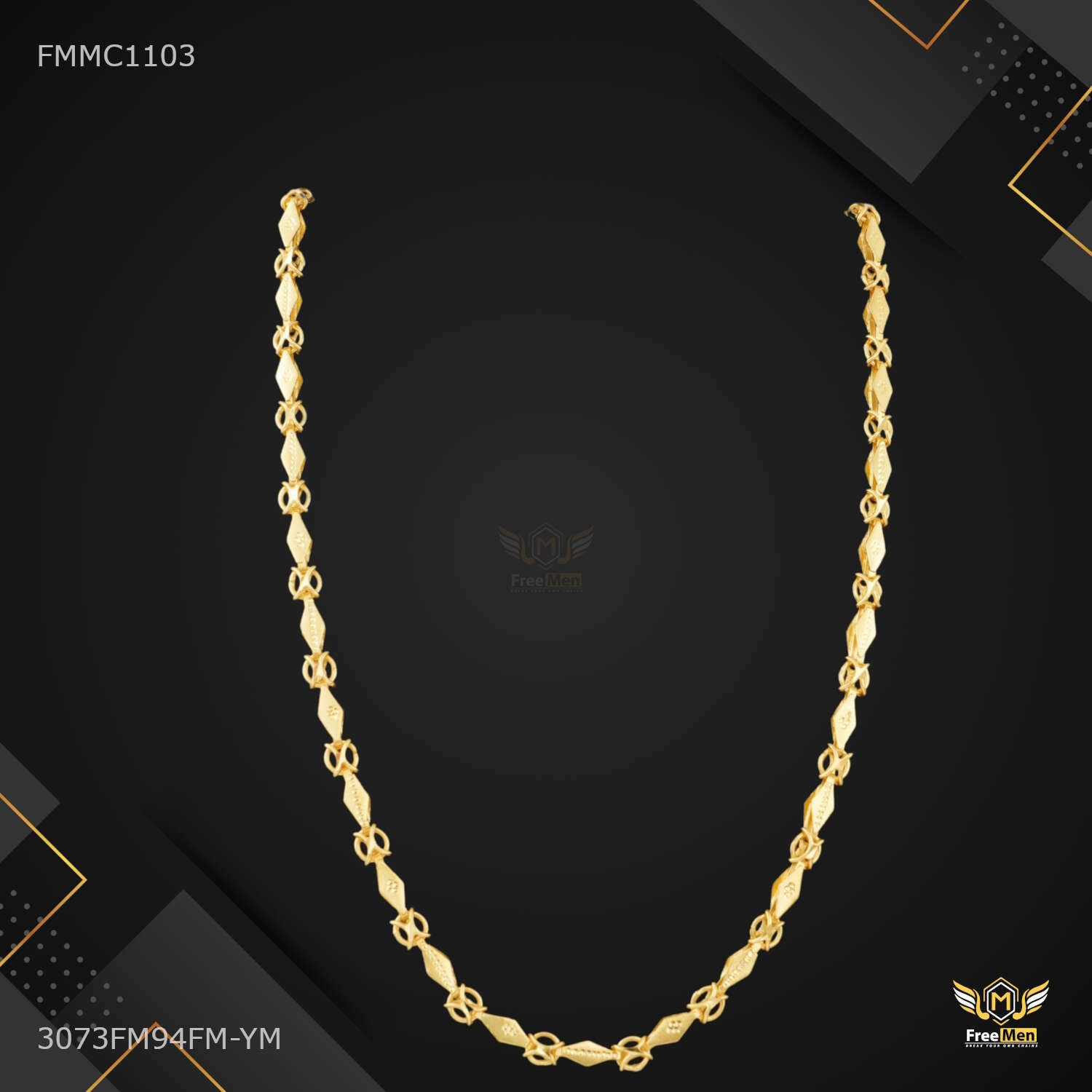 Sophisticated Design Finish Designer X with Dimond cut chain for Man - FMMC1103