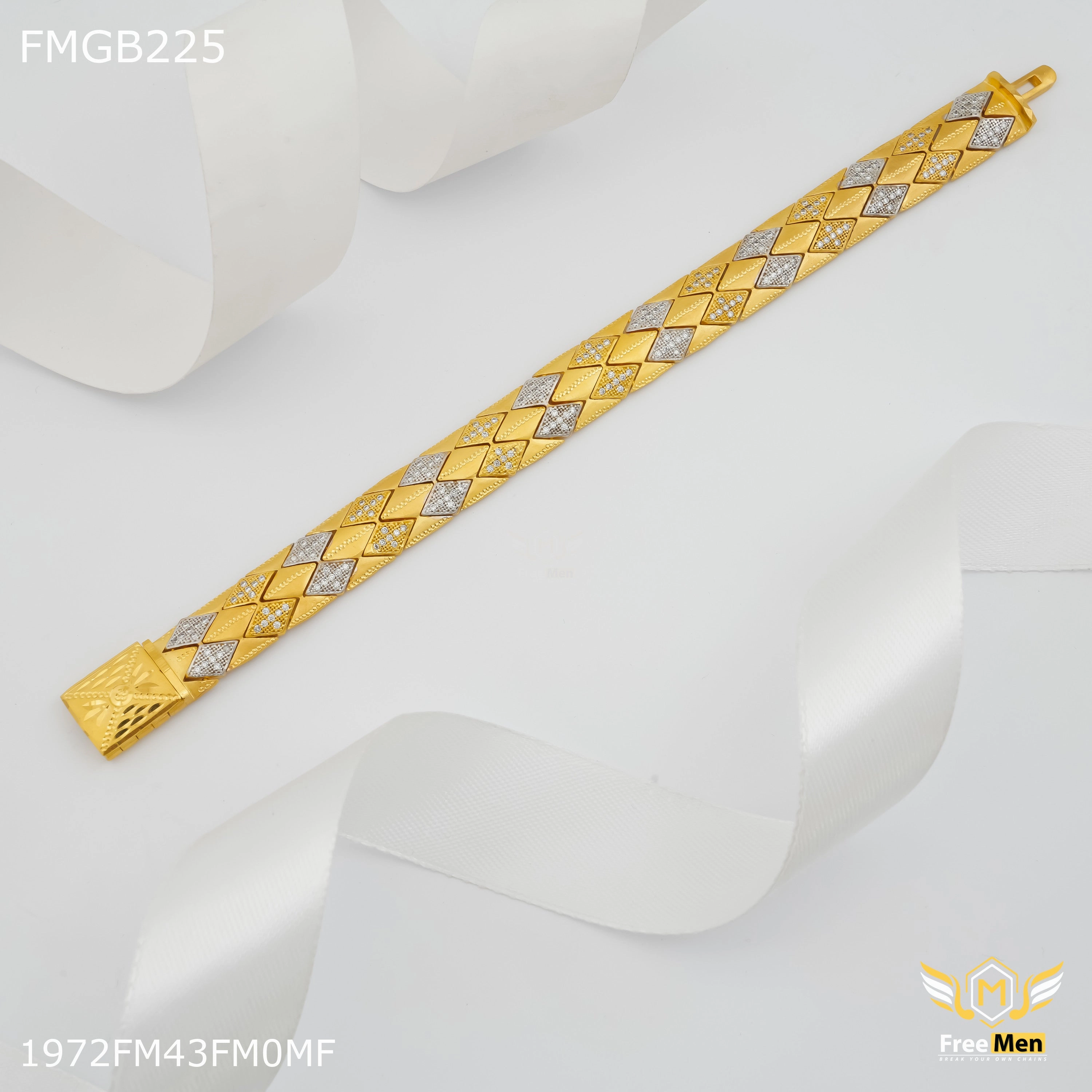 Freemen Diamond cut AD casting Bracelet for Men - FMGB225 Perfect Accent