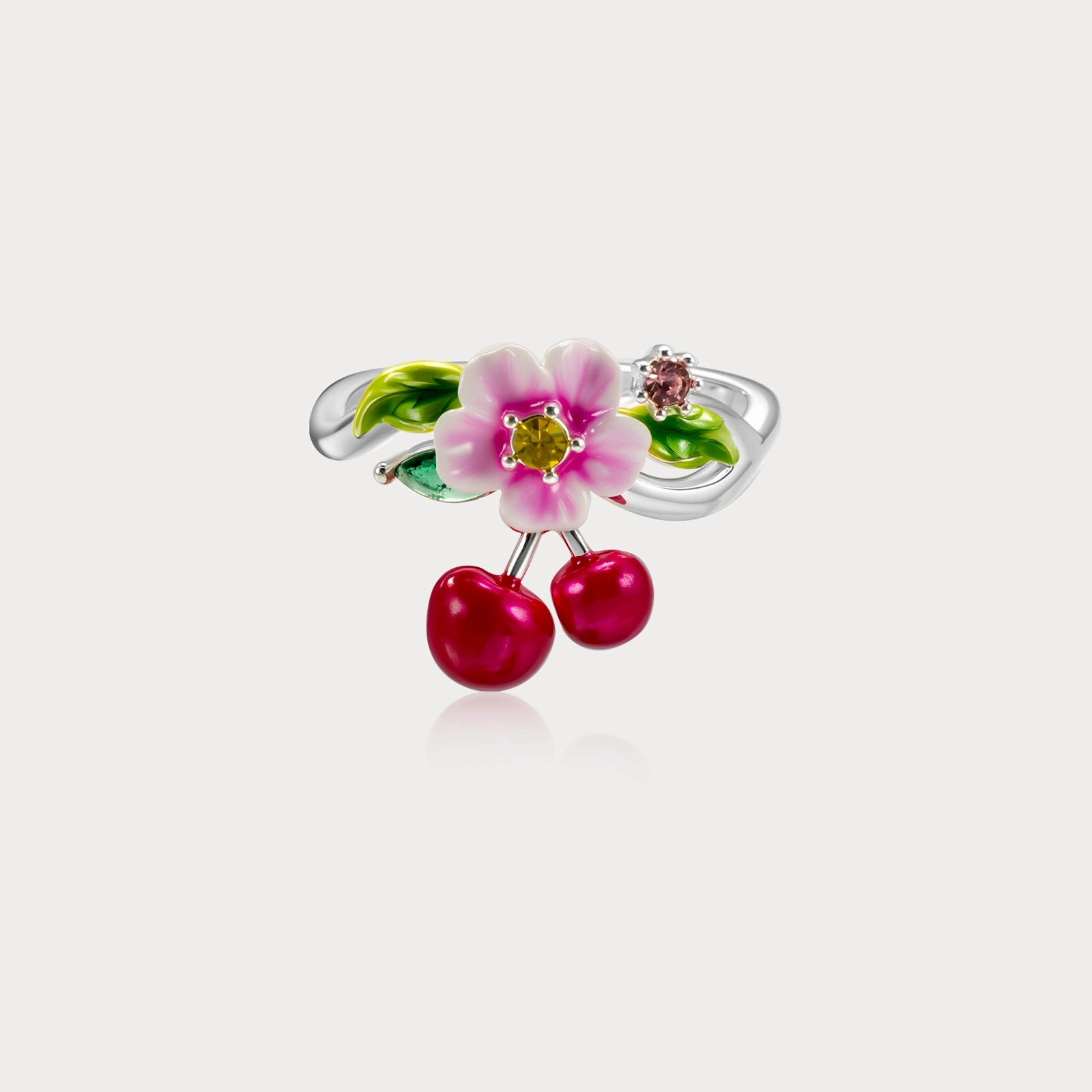 Durable Work Silver Cherry Ring