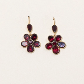 Georgian Inspired Flat Cut Garnet Earrings | 5.50ctw | Bridesmaid Gift Bold Style