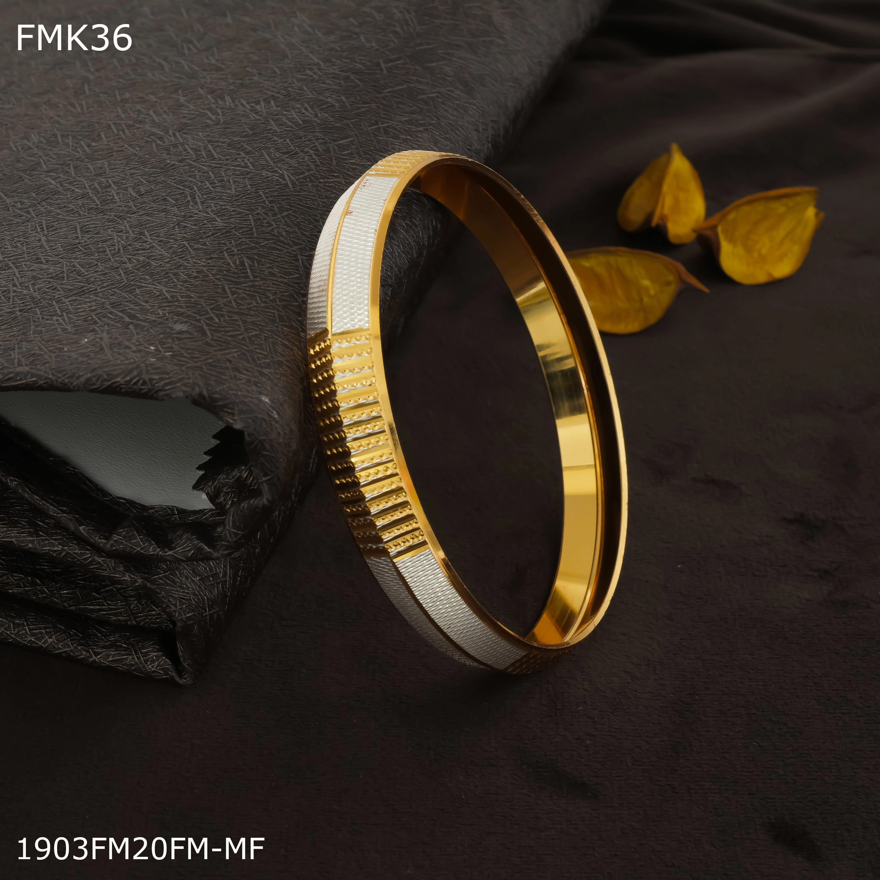 FreeMen golden and silver kada for Men FMK36 Mixed Metals Everyday Layer