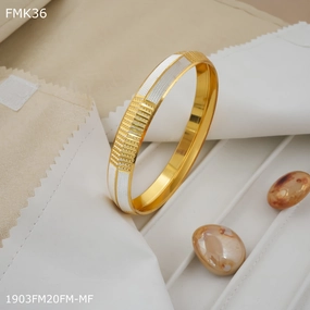 Wedding Gift Modern Accessories FreeMen golden and silver kada for Men FMK36