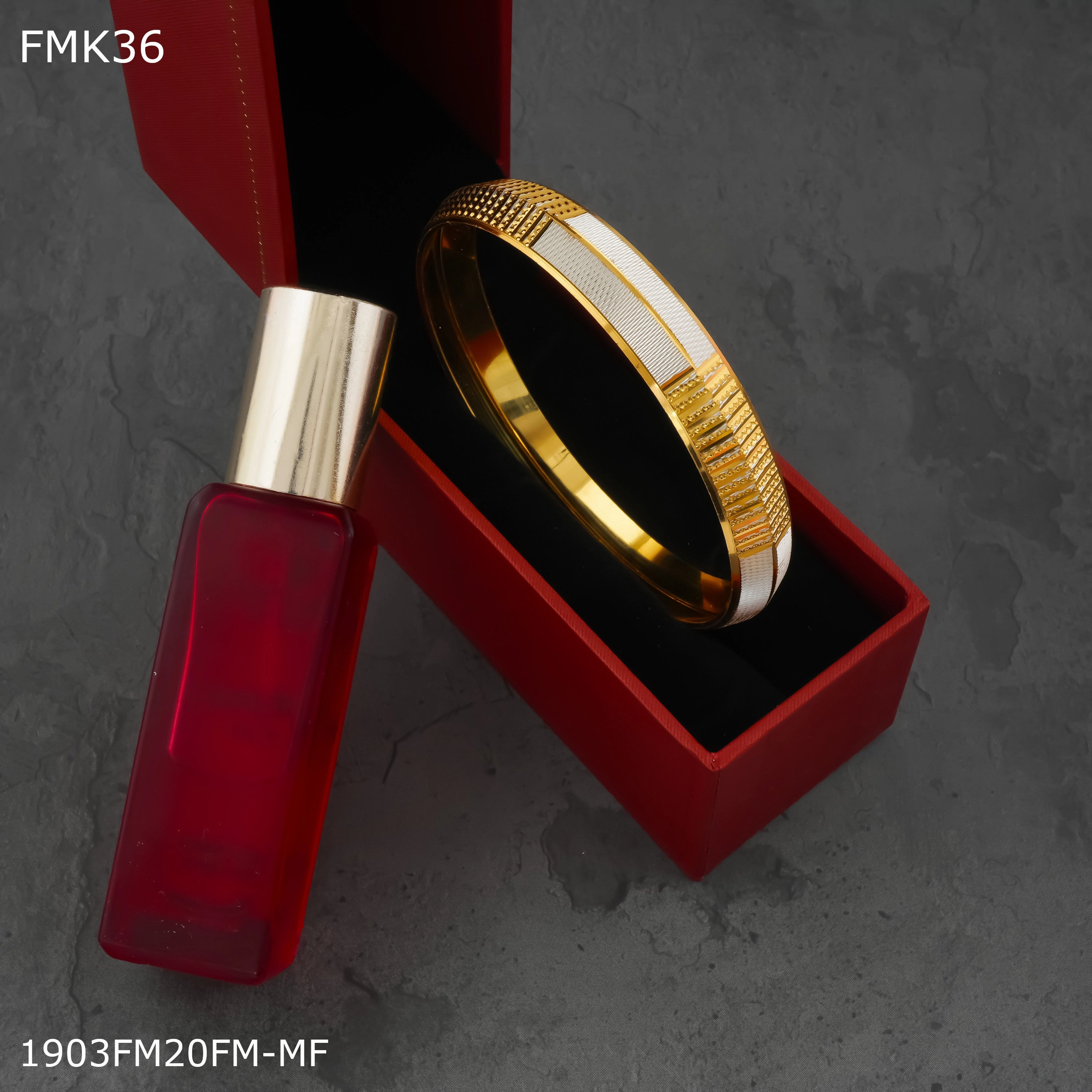 FreeMen golden and silver kada for Men FMK36 Unique Shine