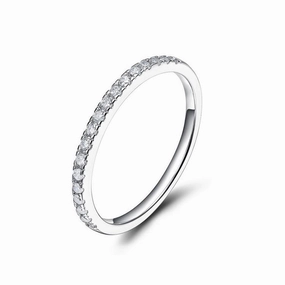 Lightweight Item Wedding Band for 925 Sterling Silver Half Eternity Stackable Ring