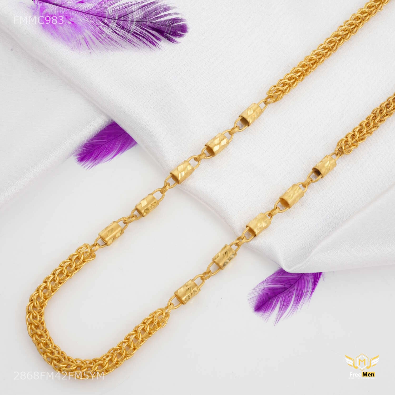 Pipe with Indo gold plated Chain - FMGC983 Bold Detailing Radiant Jewelry