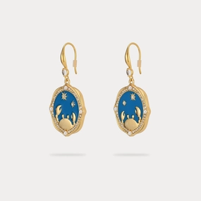 Cancer Enamel Earrings Sophisticated Element
