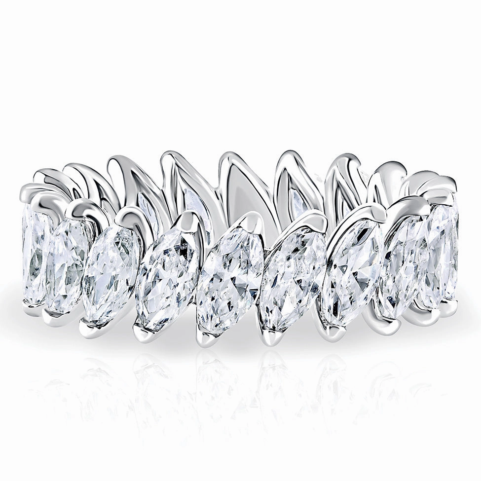 No Assembly A. Jaffe Marquise Diamond Eternity Ring in White Gold