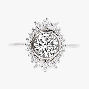 Round Lace Vintage Engagement Ring in Sterling Silver Accent Piece Tough Build