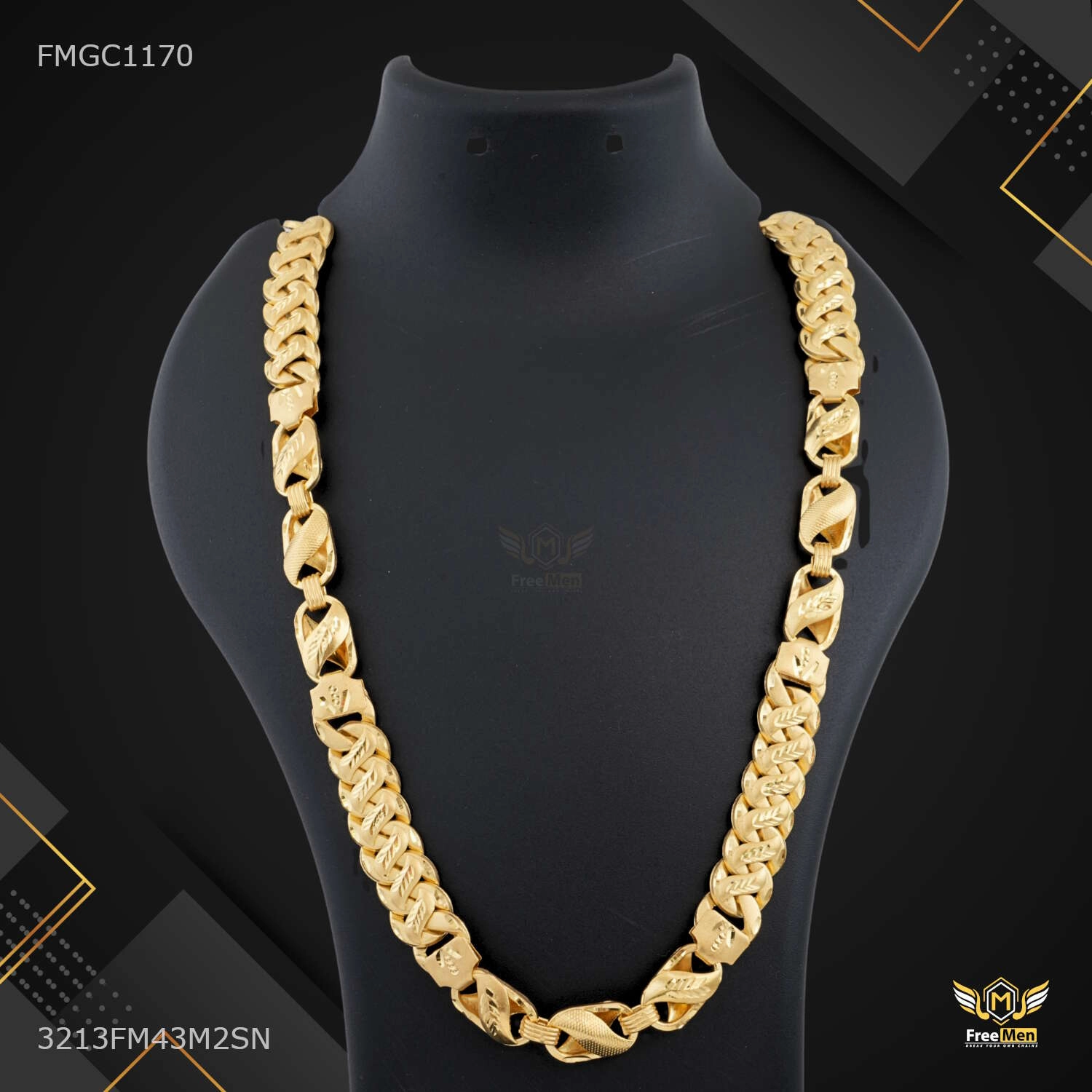 Stylish Highlight Timeless Form Shini with designer Lotus Gold plated Chain - FMGC1170