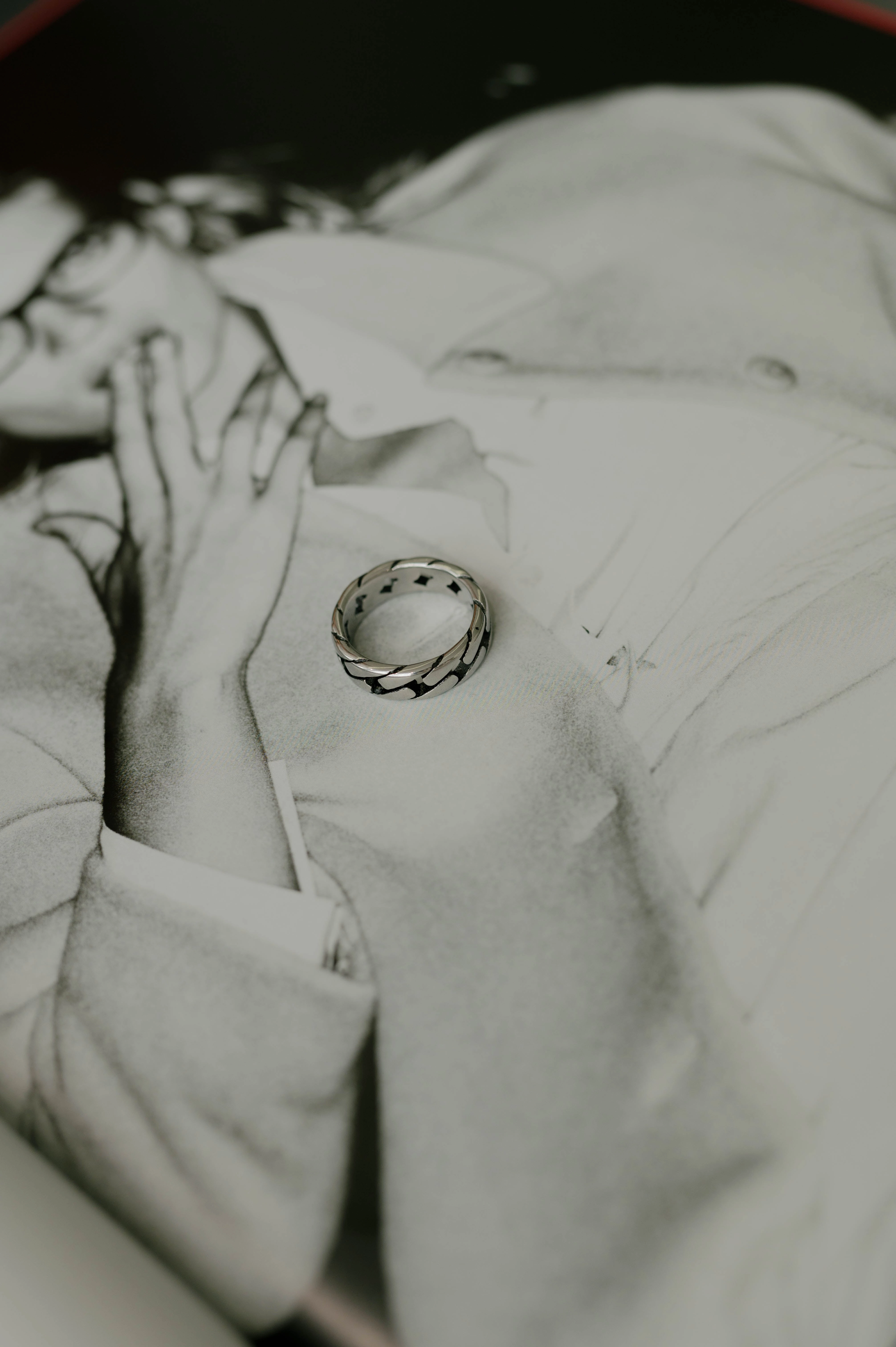 Gift For Him Unique Radiance Cuban Link Ring ?C Silver