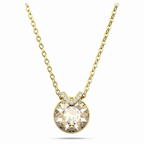 Swarovski Bella V pendant Round cut, Gold tone, Gold-tone plated Graceful Flow