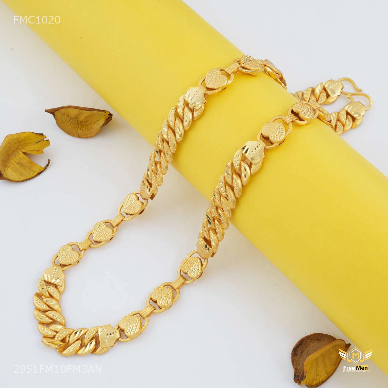 Finest Accent Luxury Shape Triple Heart with New Pokel Chain for Man - FMC1020