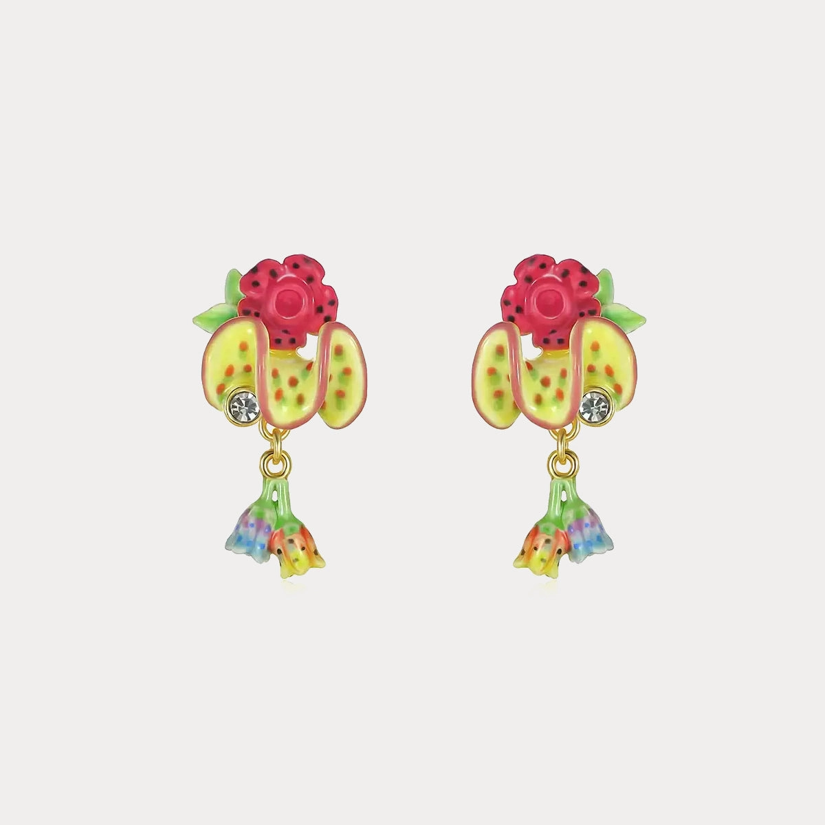 Modernist Adornment Vintage Must-Have Tropical Flower Earrings