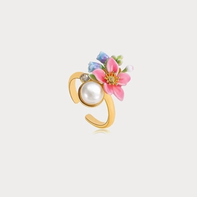 All Occasion Durable Style Tropical Flower Pearl Ring