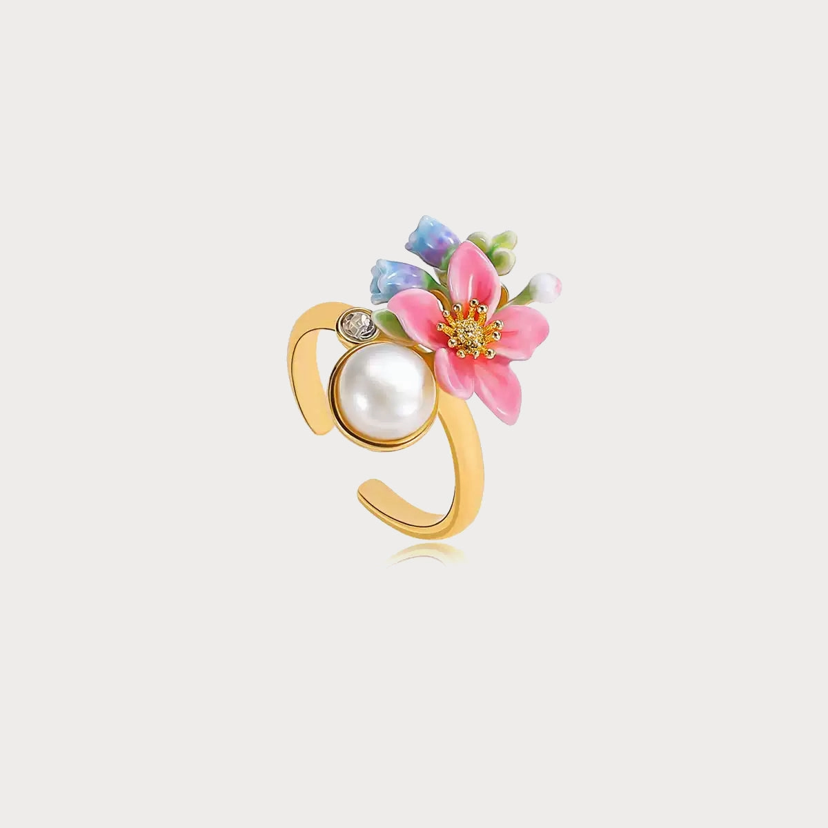 All Occasion Durable Style Tropical Flower Pearl Ring