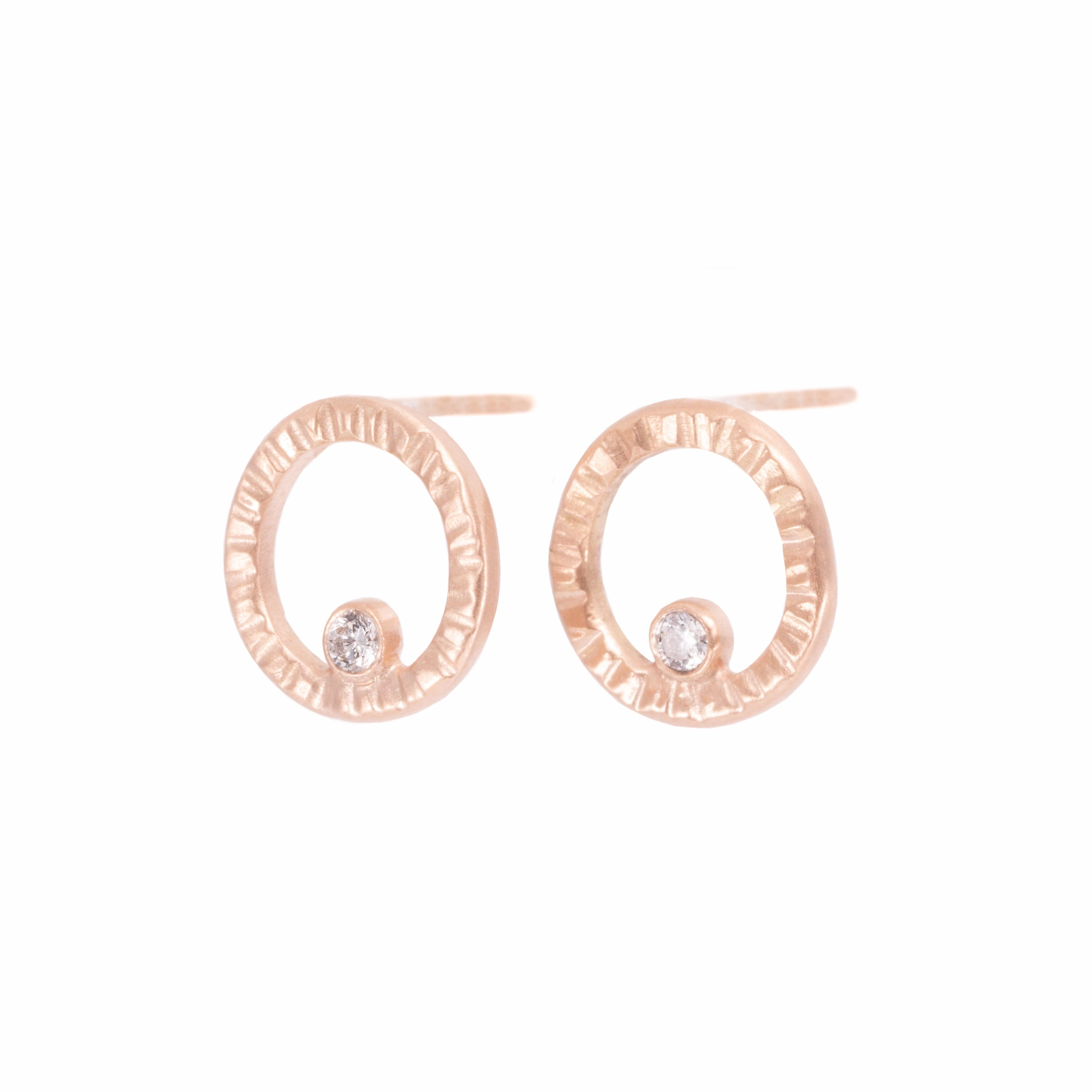 Glamorous Accent Crisp Style Turning Aspen Studs - 18k gold, Oxidized Silver   Reclaimed Diamonds