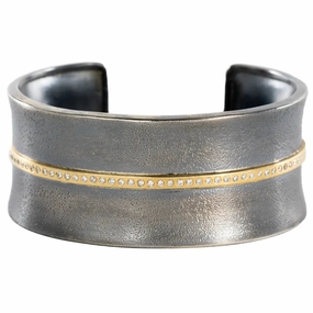 Twilight Cuff - 18ky Gold, Oxidized Silver   VS Diamonds Luxury Charm