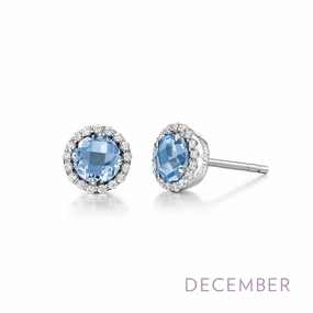 Lafonn December Birthstone Earrings Layered Texture