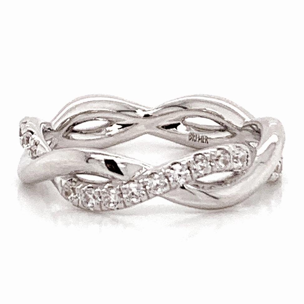 Twist Diamond Wedding Band in White Gold Brick and mortar