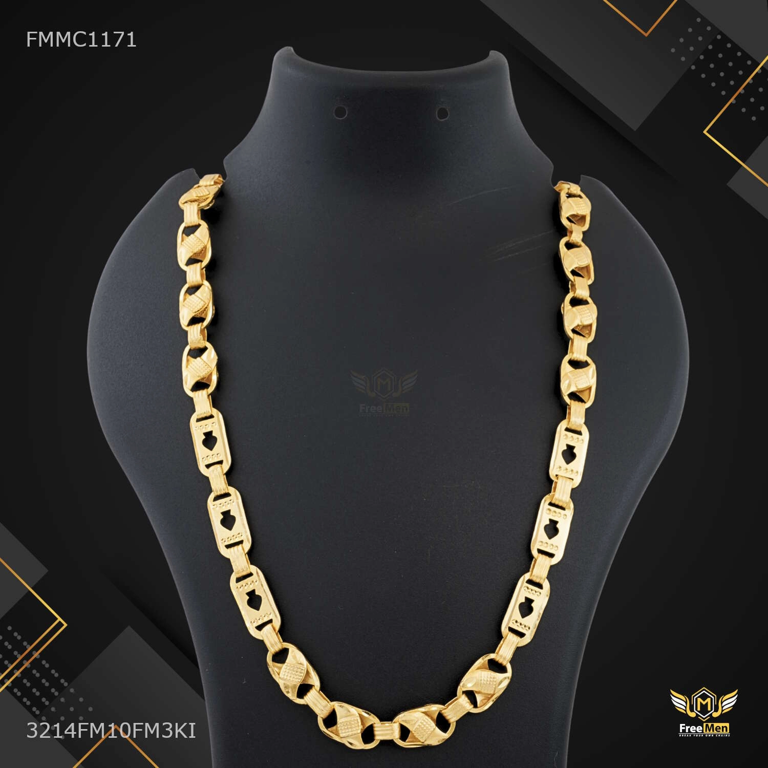 Twisted Lotus with Paan Nawabi Chain for Man - FMMC1171 Elegant Statement Timeless Features