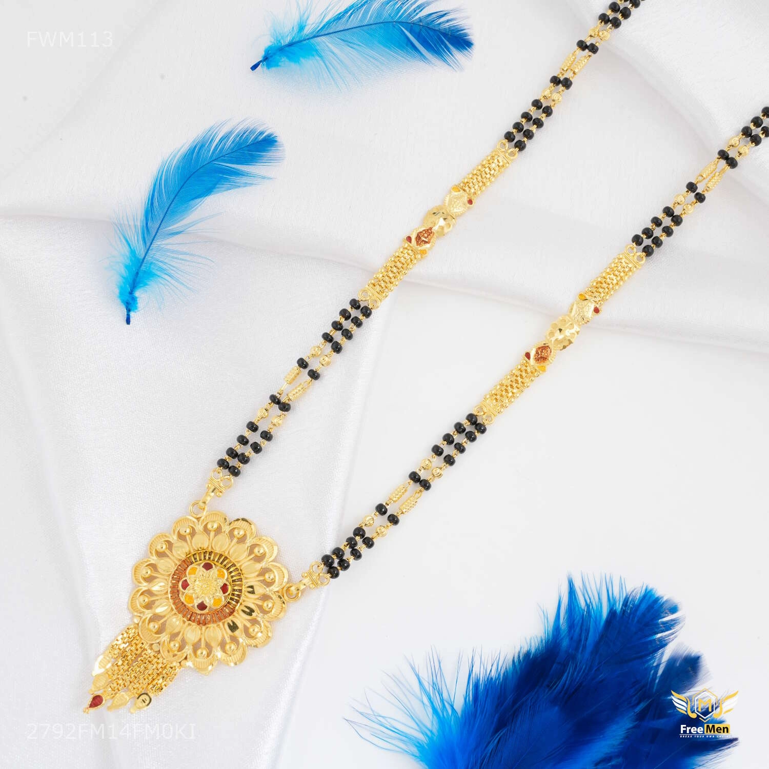 Lively Spirit Two Line Round Elegant Golden Mangalsutra for women - FWM113