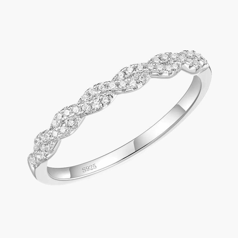 Sterling Silver Woven Twisted Rope Half Eternity Ring Budget Friendly HighEnd Craft