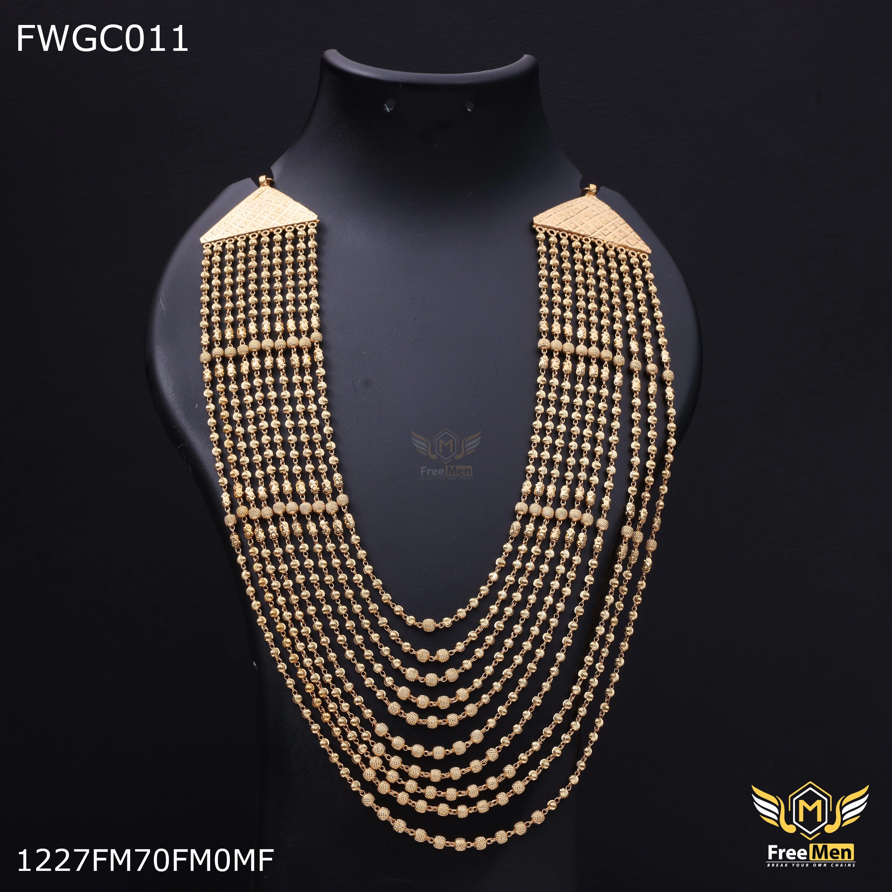 Freemen 1GM Ten line maharani har for womens- FWGC011 Elegant flair Unique Shine