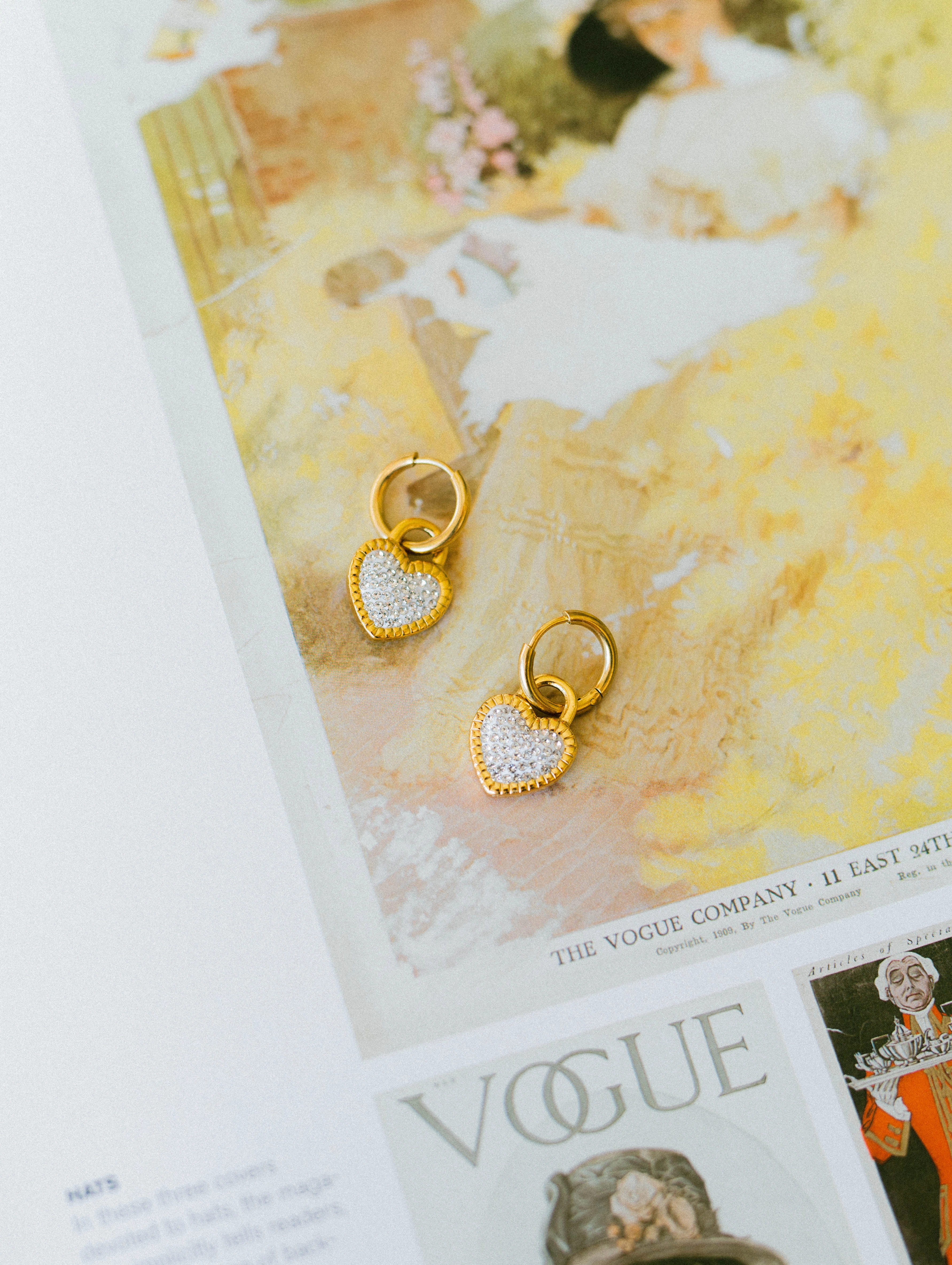 Classic Heart Charm Hoops Modern Glam