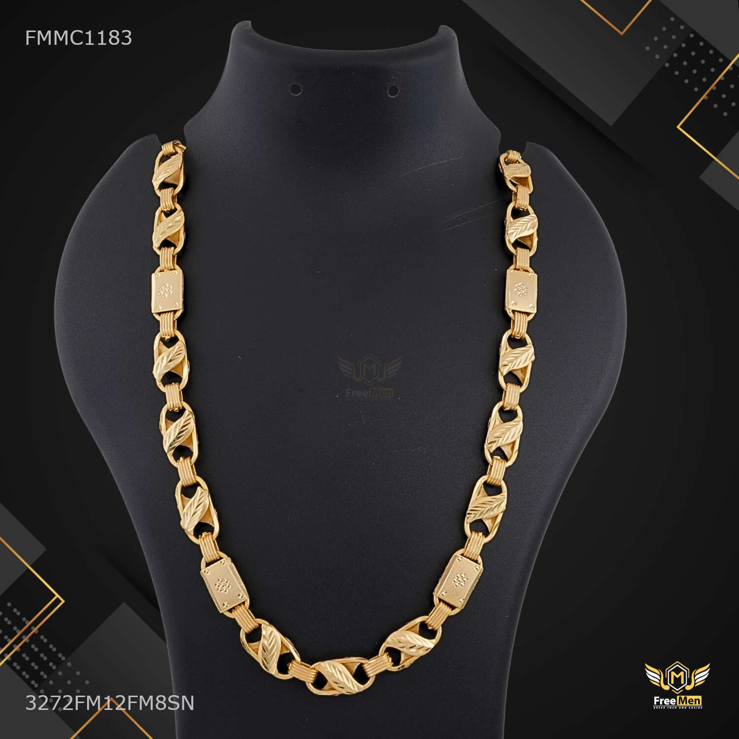 Leaf Shini Lotus with Nawabi Chain for Man - FMMC1183 Elegant Mood