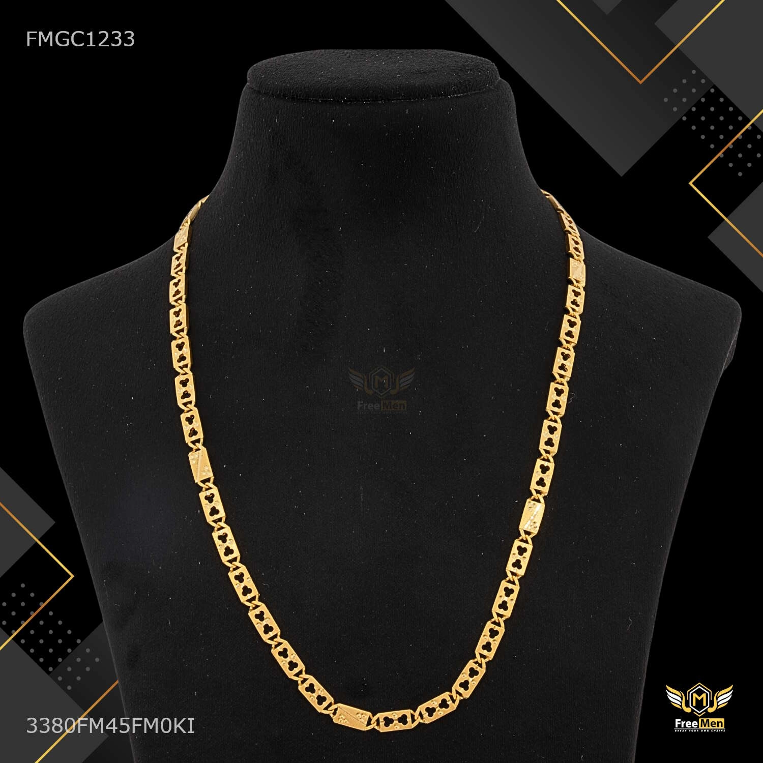 Bridal Look Elite Detail New Dual Chidi Nawabi gold plated chain For Man - FMGC1233