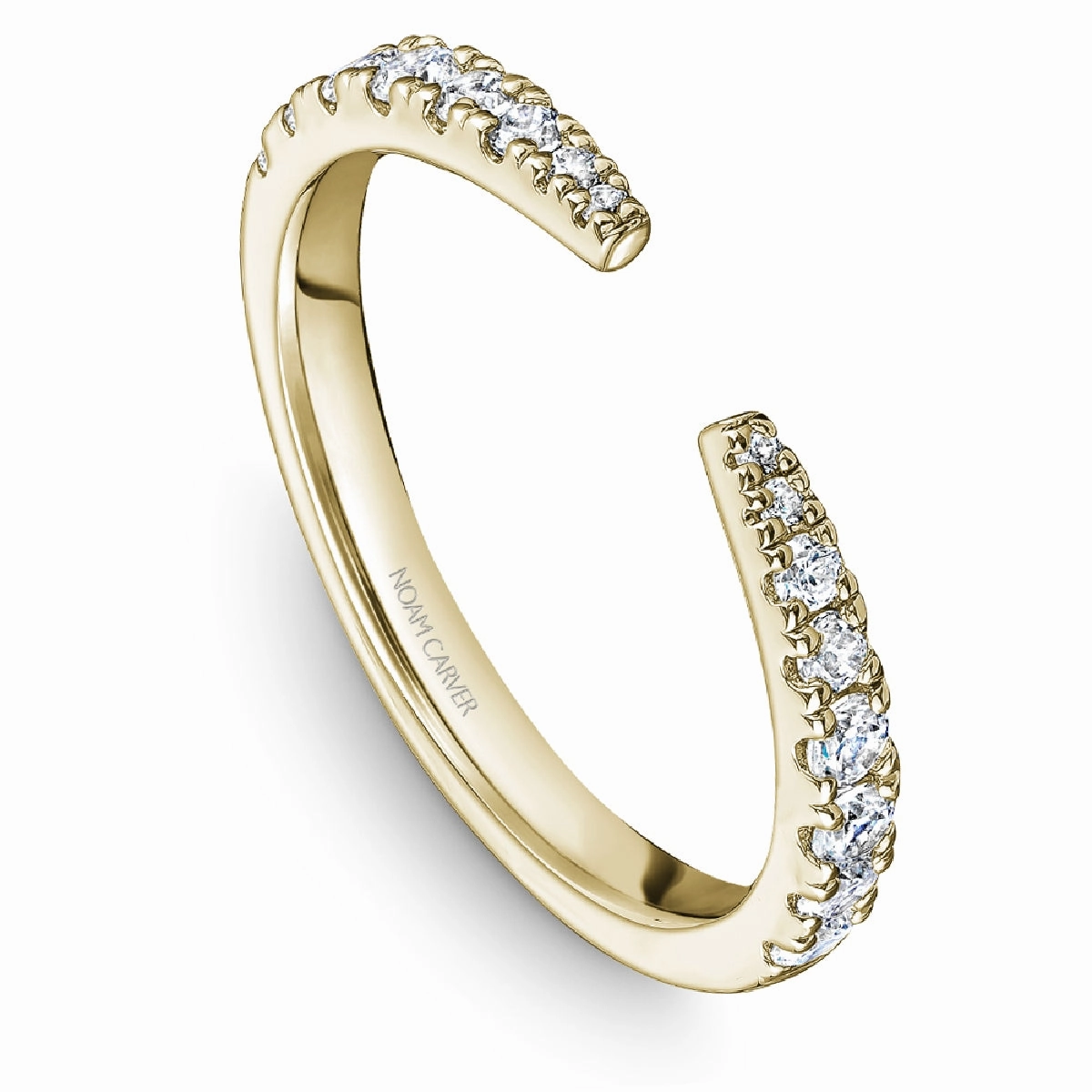 Noam Carver Open Diamond Wedding Band in Yellow Gold Baroque Influence
