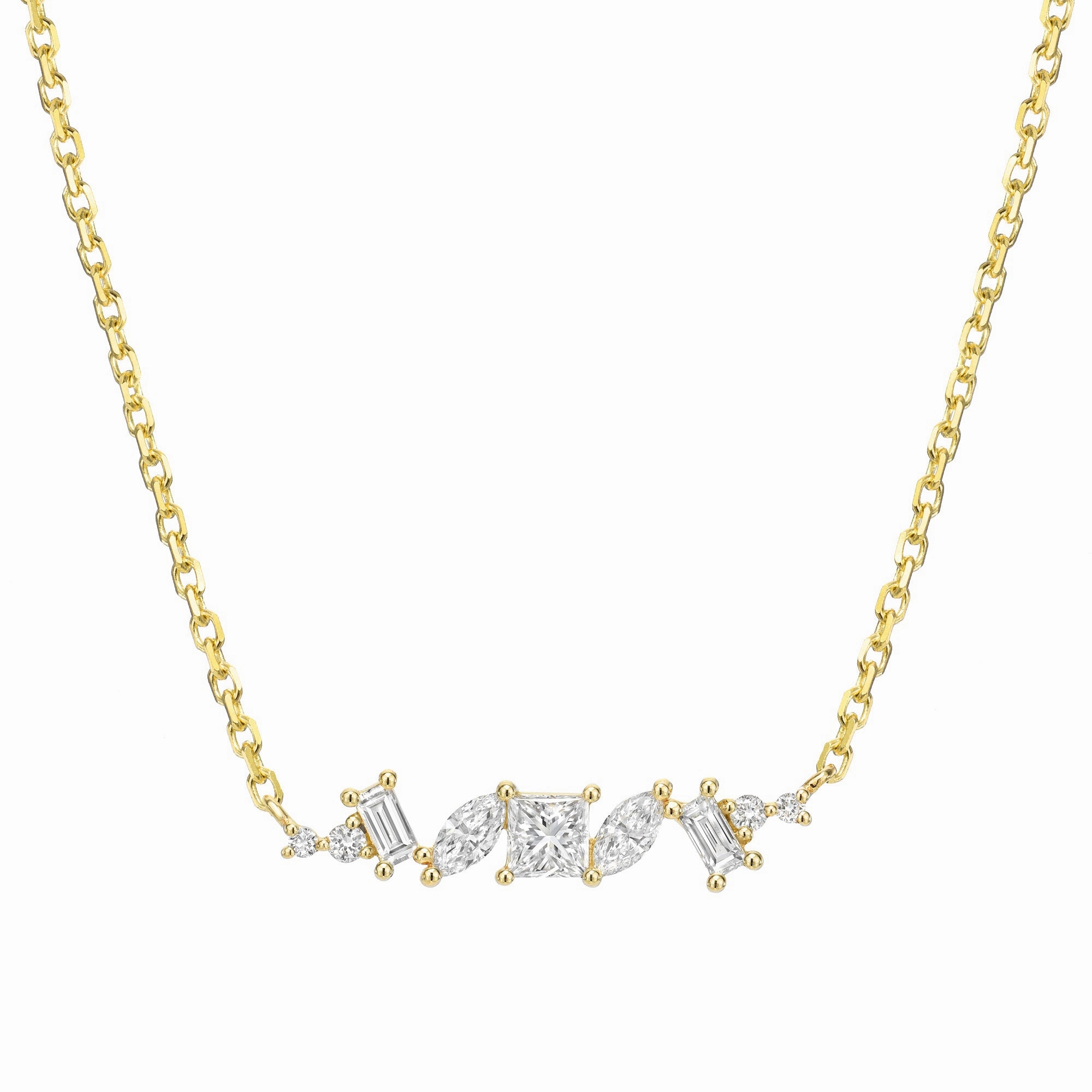 Delicate Shine Enduring Charm Chaos Necklace - 18k Gold   Diamonds
