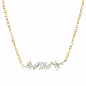 Delicate Shine Enduring Charm Chaos Necklace - 18k Gold   Diamonds